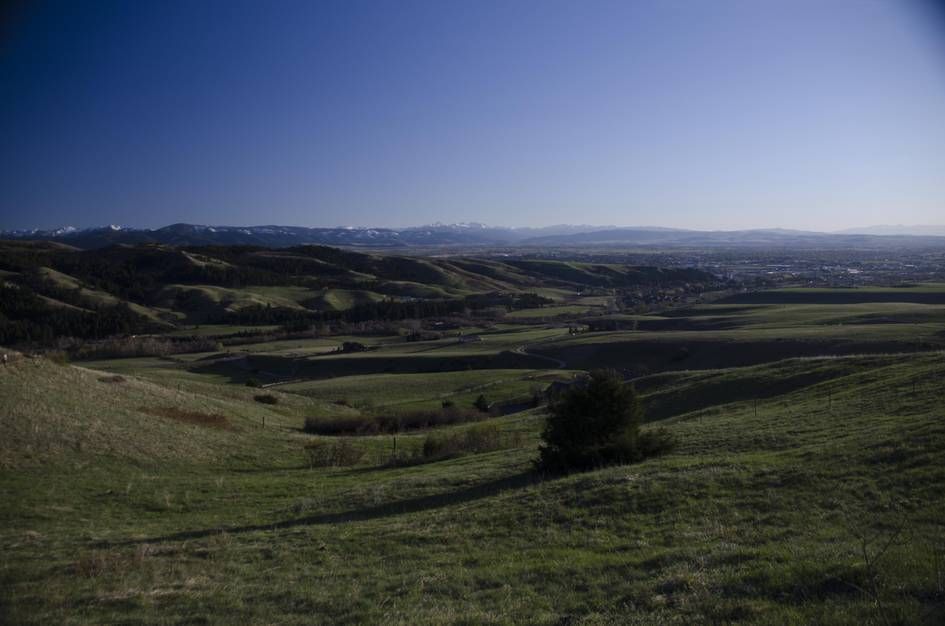 Panoramic view of Gallatin Valley and Bozeman from the trail