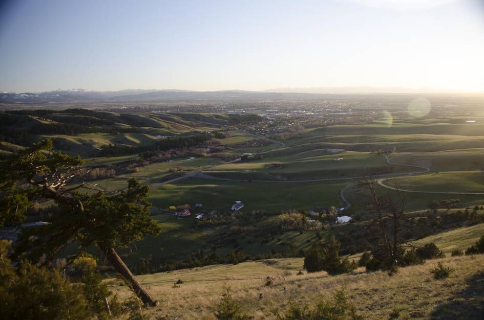 Sunset view of Gallatin Valley from The M trail