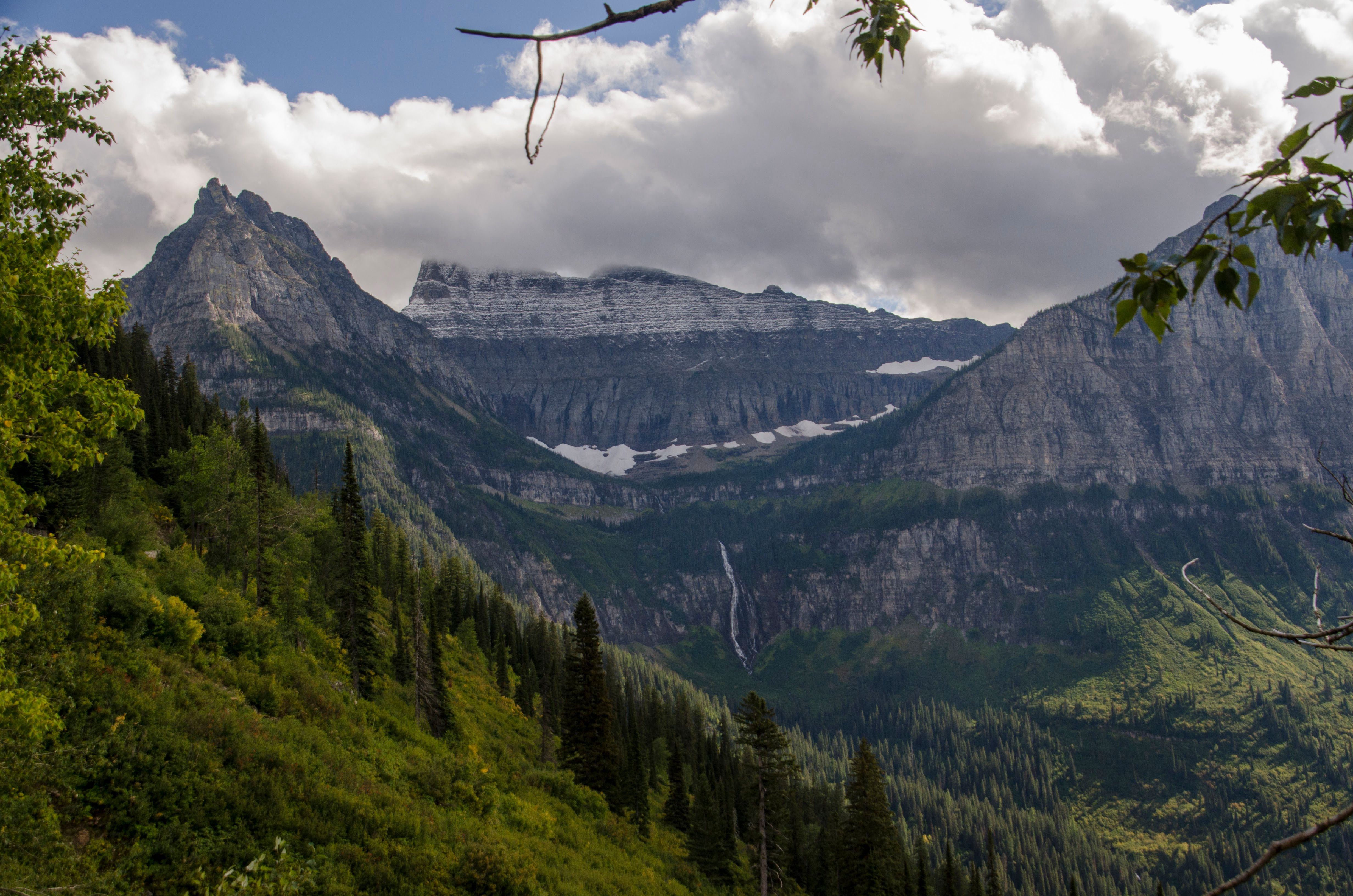 Mountain with waterfall