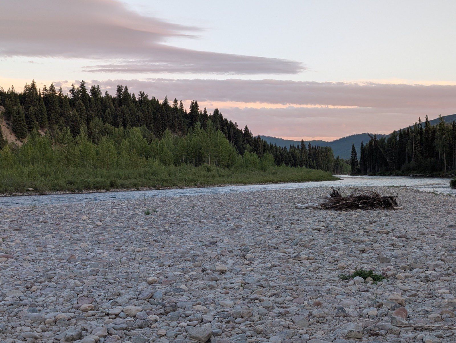 North Fork Flathead River at dusk