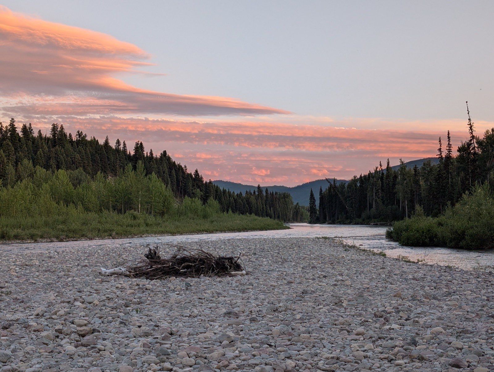 North Fork Flathead River at sunset