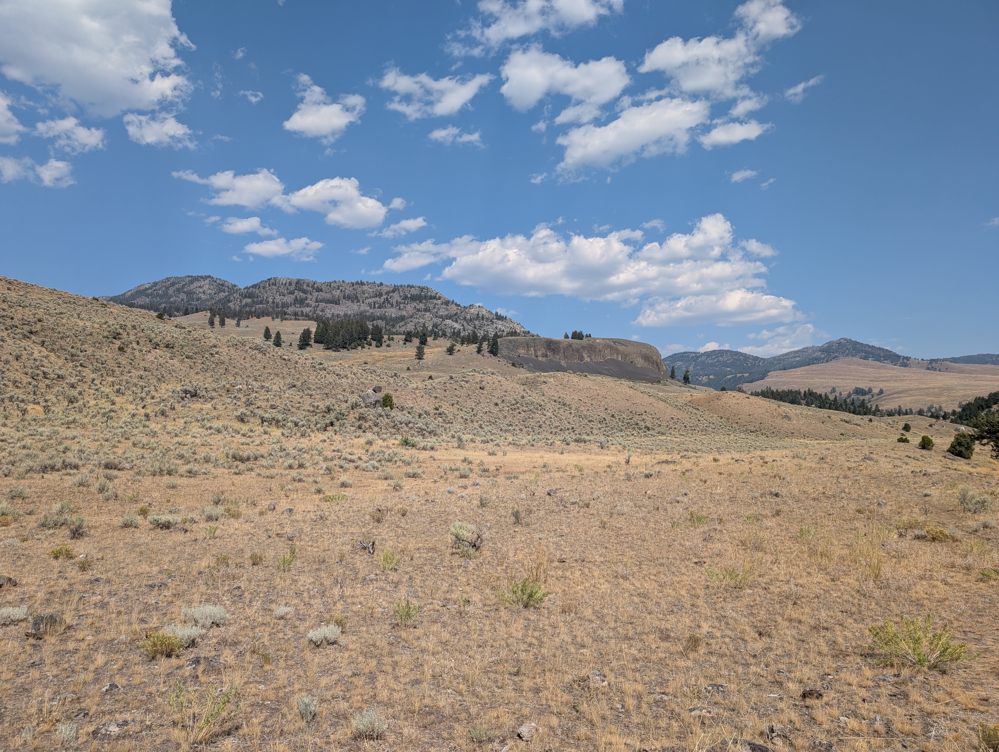 Open sagebrush valley along the Hellroaring Creek Trail